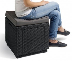 Пуфик Куб с подушкой (Cube with cushion) коричневый - серо-бежевый* в Кировграде - kirovgrad.ok-mebel.com | фото 2