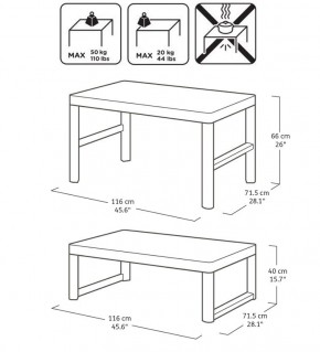 Раскладной стол Лион с регулируемой высотой столешницы (Lyon rattan table) графит (h400/650) в Кировграде - kirovgrad.ok-mebel.com | фото 3