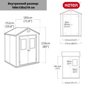 Сарай Манор 6*5 TWF (два окна на фасаде) MANOR 6x5 DD (two windows at the front) в Кировграде - kirovgrad.ok-mebel.com | фото 2