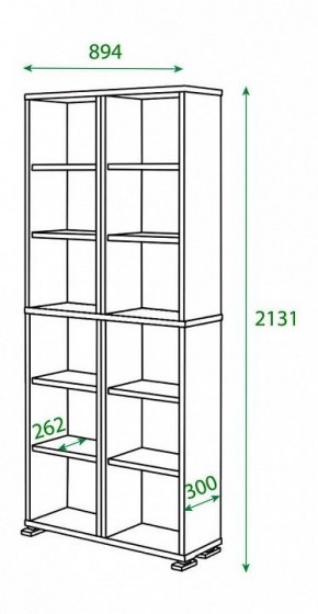 Шкаф книжный Домино ПУ-30-3 в Кировграде - kirovgrad.ok-mebel.com | фото 2