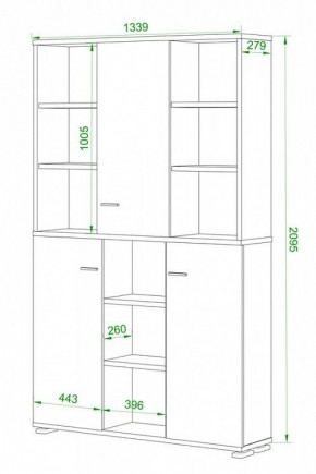 Шкаф книжный Домино ПУ-40-3 в Кировграде - kirovgrad.ok-mebel.com | фото 2