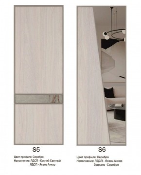 Шкаф-купе 1300 серии SILVER S3+S4+B2+PL4 (2 ящика+F обр.штанга) профиль «Серебро» в Кировграде - kirovgrad.ok-mebel.com | фото 11
