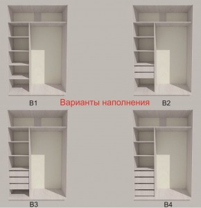 Шкаф-купе 1300 серии SILVER S3+S4+B2+PL4 (2 ящика+F обр.штанга) профиль «Серебро» в Кировграде - kirovgrad.ok-mebel.com | фото 5