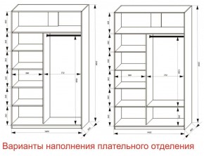 Шкаф-купе 1400 серии SOFT D6+D6+B2+PL3 (2 ящика+2штанги) профиль «Капучино» в Кировграде - kirovgrad.ok-mebel.com | фото 7