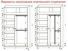 Шкаф-купе 1400 серии SOFT D8+D2+B2+PL4 (2 ящика+F обр.штанга) профиль «Графит» в Кировграде - kirovgrad.ok-mebel.com | фото 7