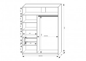 Шкаф-купе 1500 серии NEW CLASSIC K3+K3+B2+PL1 (2 ящика+1 штанга) профиль «Капучино» в Кировграде - kirovgrad.ok-mebel.com | фото 3