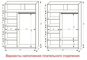 Шкаф-купе 1600 серии SOFT D1+D3+B2+PL1 (2 ящика+1штанга) профиль «Графит» в Кировграде - kirovgrad.ok-mebel.com | фото 6