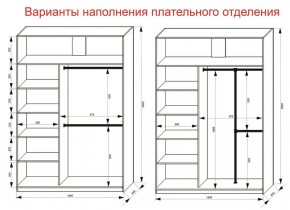 Шкаф-купе 1600 серии SOFT D6+D6+B2+PL3 (2 ящика+2штанги) профиль «Капучино» в Кировграде - kirovgrad.ok-mebel.com | фото 7