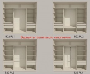 Шкаф-купе 2100 серии SOFT D7+D3+D3+B22+PL4 (по 2 ящика лев/прав+2штанги) профиль «Капучино» в Кировграде - kirovgrad.ok-mebel.com | фото 6