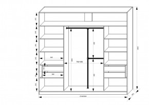 Шкаф-купе 2150 серии NEW CLASSIC K4+K4+K4+B22+PL4(по 2 ящика лев/прав+F обр.штанга) профиль «Капучино» в Кировграде - kirovgrad.ok-mebel.com | фото 3