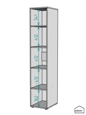 Шкаф Linnea MHR-1-2 2050х400х510 (Графит-М 11.1.25) в Кировграде - kirovgrad.ok-mebel.com | фото 3