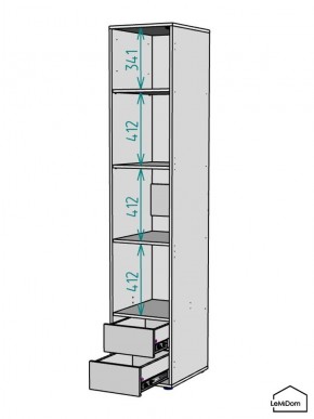 Шкаф Linnea MHR-1-4 2050х400х510 (ДВ-М 11.1.25) в Кировграде - kirovgrad.ok-mebel.com | фото 3