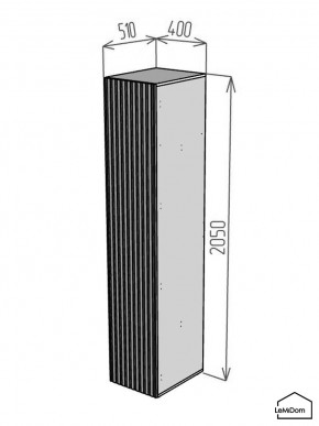 Шкаф Linnea MHR-1-4 2050х400х510 (Графит-М 11.1.25) в Кировграде - kirovgrad.ok-mebel.com | фото 2