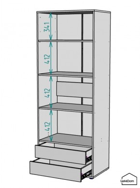 Шкаф Linnea MHR-2-4 2050х800х510 (Графит-М 11.1.25) в Кировграде - kirovgrad.ok-mebel.com | фото 3