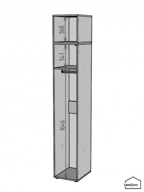 Шкаф с антресолью Linnea MHR-1A-1 2450х400х510 (ДВ-М 11.1.25) в Кировграде - kirovgrad.ok-mebel.com | фото 3