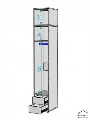 Шкаф с антресолью Linnea MHR-1A-3 2450х400х510 (ДВ-М 11.1.25) в Кировграде - kirovgrad.ok-mebel.com | фото 3