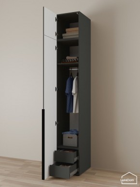 Шкаф с антресолью Linnea MHR-1A-3 2450х400х510 (Графит-М 11.1.25) в Кировграде - kirovgrad.ok-mebel.com | фото 5