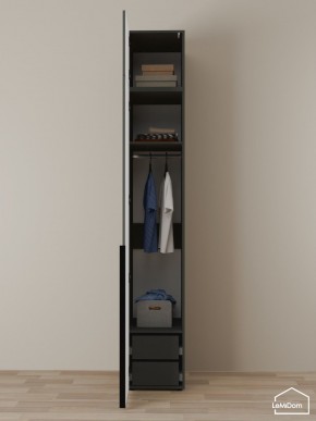 Шкаф с антресолью Linnea MHR-1A-3 2450х400х510 (Графит-М 11.1.25) в Кировграде - kirovgrad.ok-mebel.com | фото 6
