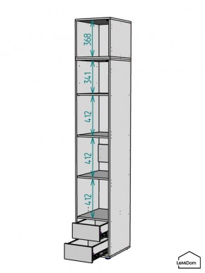 Шкаф с антресолью Linnea MHR-1A-4 2450х400х510 (ДВ-М 11.1.25) в Кировграде - kirovgrad.ok-mebel.com | фото 3