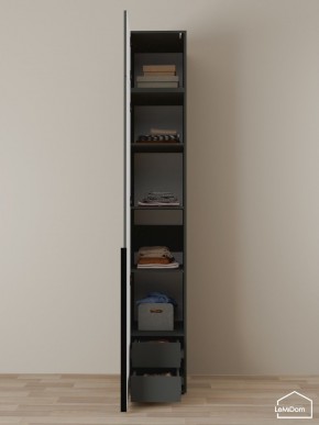 Шкаф с антресолью Linnea MHR-1A-4 2450х400х510 (Графит-М 11.1.25) в Кировграде - kirovgrad.ok-mebel.com | фото 4