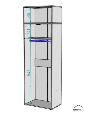 Шкаф с антресолью Linnea MHR-2A-1 2450х800х510 (Графит-М 11.1.25) в Кировграде - kirovgrad.ok-mebel.com | фото 3