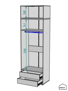 Шкаф с антресолью Linnea MHR-2A-3 2450х800х510 (ДВ-М 11.1.25) в Кировграде - kirovgrad.ok-mebel.com | фото 3