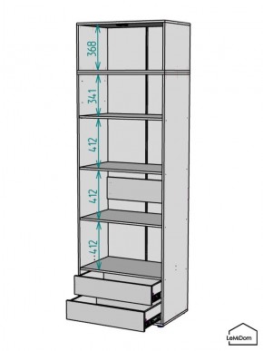 Шкаф с антресолью Linnea MHR-2A-4 2450х800х510 (ДВ-М 11.1.25) в Кировграде - kirovgrad.ok-mebel.com | фото 3