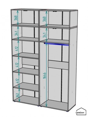 Шкаф с антресолью Linnea MHR-4A-1 2450х1600х510 (Графит-М 11.1.25) в Кировграде - kirovgrad.ok-mebel.com | фото 3