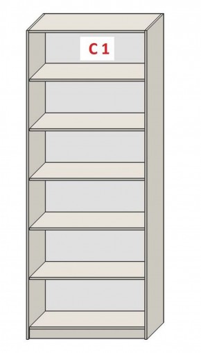 Шкаф СТАНДАРТ С1 без ящика серия "ГЕСТИЯ" (Бело-серый/Дуб Небраска натуральный ) 800*520*2300 в Кировграде - kirovgrad.ok-mebel.com | фото 3