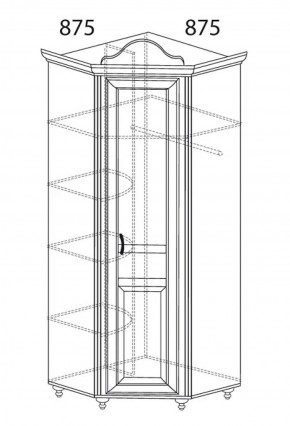 Шкаф угловой №562 "Алиса" (угол 875*875) в Кировграде - kirovgrad.ok-mebel.com | фото 2