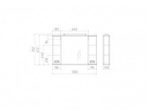 Шкаф-зеркало Cube 100 Эл. Домино (DC5013HZ) в Кировграде - kirovgrad.ok-mebel.com | фото 2