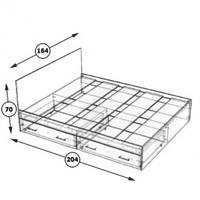 Стандарт Кровать с ящиками 1600, цвет дуб сонома, ШхГхВ 163,5х203,5х70 см., сп.м. 1600х2000 мм., без матраса, основание есть в Кировграде - kirovgrad.ok-mebel.com | фото 8