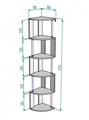 Стеллаж Maria S113-MA (Графит) в Кировграде - kirovgrad.ok-mebel.com | фото 3