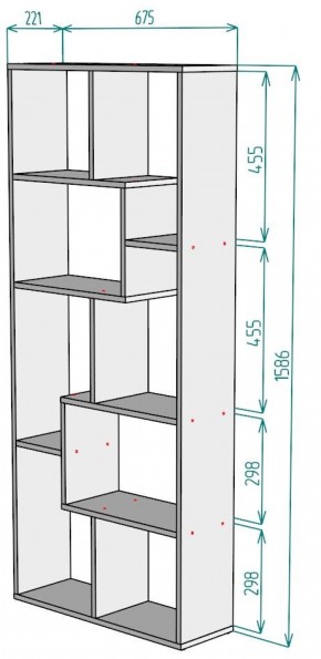 Стеллаж S8 1586х675х221 в Кировграде - kirovgrad.ok-mebel.com | фото 2