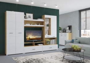 Стенка НЕНСИ 1 (Крафт золотой/Белый глянец) в Кировграде - kirovgrad.ok-mebel.com | фото 3