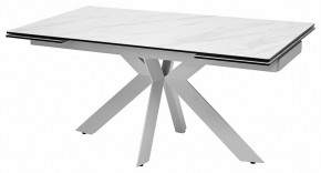 Стол BELLUNO 160 MARBLES KL-99 Белый мрамор матовый, итальянская керамика/ белый каркас, ®DISAUR в Кировграде - kirovgrad.ok-mebel.com | фото 2