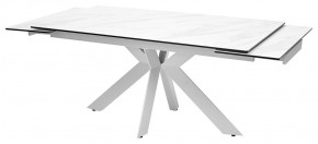Стол BELLUNO 160 MARBLES KL-99 Белый мрамор матовый, итальянская керамика/ белый каркас, ®DISAUR в Кировграде - kirovgrad.ok-mebel.com | фото 5