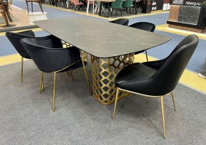 Стол CHIAVARI 220 KL-116 Черный мрамор матовый, итальянская керамика / бронзовый, ®DISAUR в Кировграде - kirovgrad.ok-mebel.com | фото 2