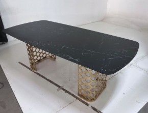 Стол CHIAVARI 220 KL-116 Черный мрамор матовый, итальянская керамика / бронзовый, ®DISAUR в Кировграде - kirovgrad.ok-mebel.com | фото 6