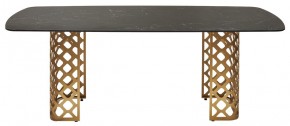 Стол CHIAVARI 220 KL-116 Черный мрамор матовый, итальянская керамика / бронзовый, ®DISAUR в Кировграде - kirovgrad.ok-mebel.com | фото 8