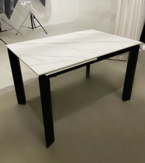 Стол CORNER 120 MATT WHITE MARBLE SOLID CERAMIC / BLACK, ®DISAUR в Кировграде - kirovgrad.ok-mebel.com | фото 2