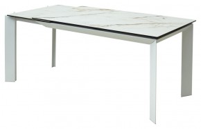 Стол CREMONA 180 KL-188 Контрастный мрамор матовый, итальянская керамика/ белый каркас, ®DISAUR в Кировграде - kirovgrad.ok-mebel.com | фото 3