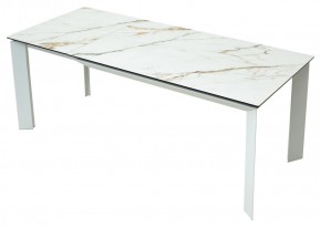 Стол CREMONA 180 KL-188 Контрастный мрамор матовый, итальянская керамика/ белый каркас, ®DISAUR в Кировграде - kirovgrad.ok-mebel.com | фото 9