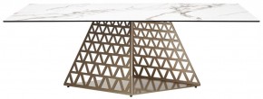 Стол ENNA 220 KL-188 Контрастный мрамор матовый, итальянская керамика/ каркас цвета шампань, ®DISAUR в Кировграде - kirovgrad.ok-mebel.com | фото 10