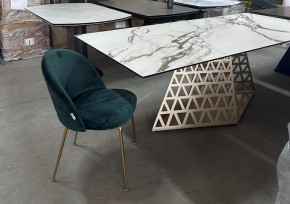 Стол ENNA 220 KL-188 Контрастный мрамор матовый, итальянская керамика/ каркас цвета шампань, ®DISAUR в Кировграде - kirovgrad.ok-mebel.com | фото 8
