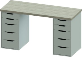 Стол письменный Ингар 2/55 140x75x55, дуб беленый/белый в Кировграде - kirovgrad.ok-mebel.com | фото 2