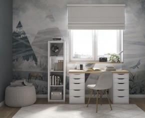 Стол письменный Ингар 2/55 140x75x55, дуб беленый/белый в Кировграде - kirovgrad.ok-mebel.com | фото 4