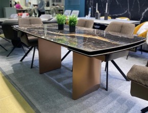 Стол ПУАНТО 200 TITANIUM LAWA NERO, керамика / МЕДЬ каркас М-City в Кировграде - kirovgrad.ok-mebel.com | фото 2