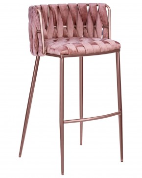 Стул барный DOBRIN EMMA ROSE GOLD, розовый велюр (VF-10) в Кировграде - kirovgrad.ok-mebel.com | фото