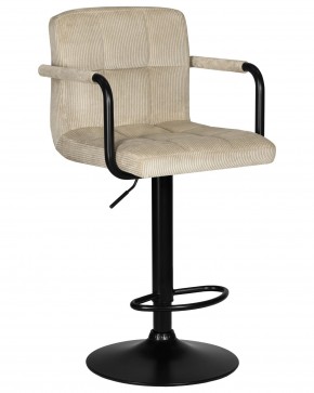 Стул барный DOBRIN KRUGER ARM BLACK, бежевый вельвет (LAR-E2041-04) в Кировграде - kirovgrad.ok-mebel.com | фото